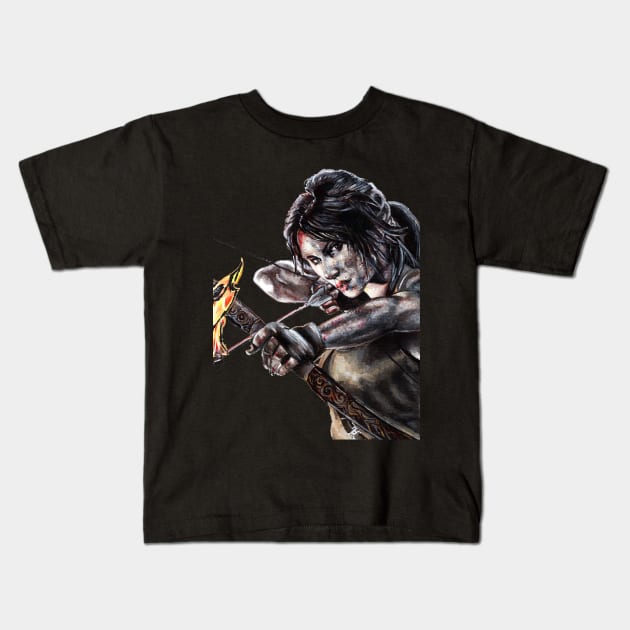 Lara Croft (Tomb raider) Kids T-Shirt by Mercmichelle